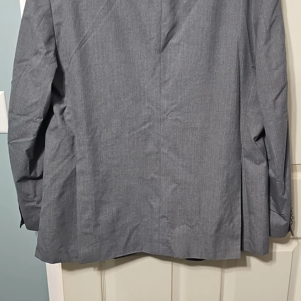 Holbrook World Traveler Gray Lt Blue Poly-Blend Sports Jacket 46R Great PreOwned
